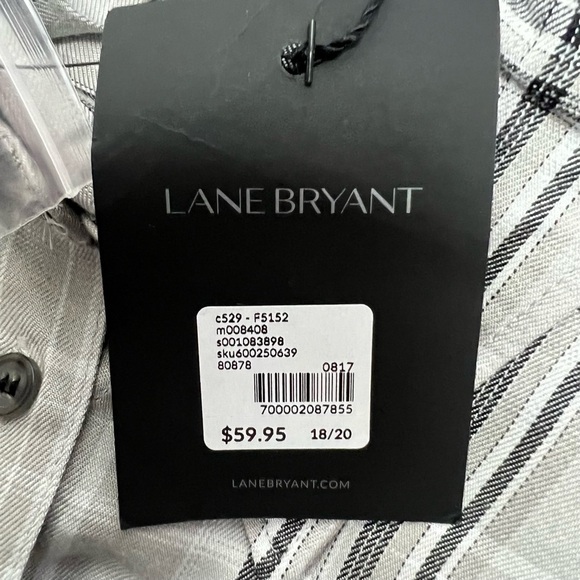LANE BRYANT Women’s Button Blouse Sz 18/20 Multi Color LS Convert 3/4 Sleeves - Picture 10 of 16